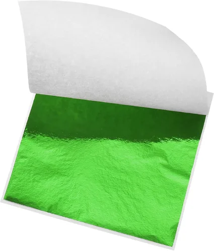 Vista 13 de MECCANIXITY Hoja de hoja dorada, papel de hoja negra, 3.3 x 3.1 pulgadas para decoración artística, esculturas, pintura, paquete de 100