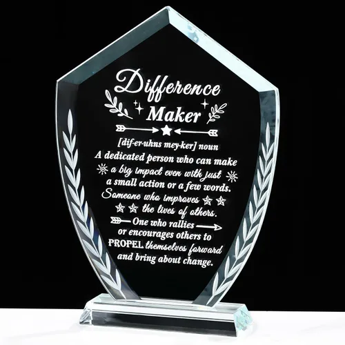 Vista 7 de Movdyka - Placa de agradecimiento de cristal grabada para mujeres y hombres