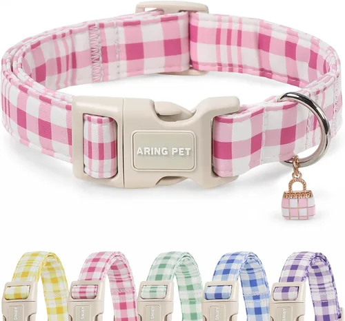 Vista 17 de Aring Pet Collar de algodón, ligero y ajustable, con hebilla de liberación rápida, para perros pequeños, medianos y grandes, otoño, hoja de arce