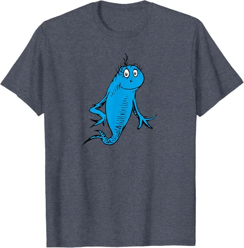 Vista 82 de Dr. Seuss Blue Fish Character - Camiseta con licencia oficial Negro