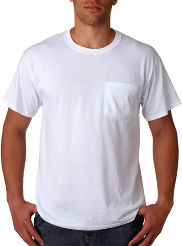 Vista 28 de Jerzees Camiseta pesada con cuello redondo y bolsillo en el pecho para hombre