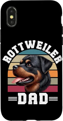 Vista 5 de Rottweiler Dad Rottie Father Dog Parent Father's Day Retro Case for iPhone 16