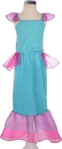 Vista 3 de Lito Angels Disfraz de sirena de princesa para niñas, disfraz de sirena de cuentos de hadas con collar