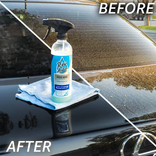 Vista 2 de Rev Auto Kit de lavado de coche sin agua – Limpia vehículos sin fuente de agua/incluye dos limpiador en aerosol de lavado sin agua de 16 onzas