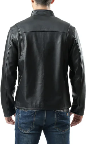 Vista 5 de BGSD Chaqueta de cuero para motocicleta urbana para hombre