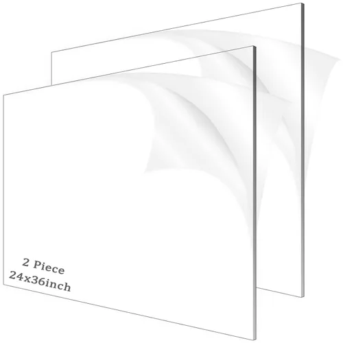Vista 20 de 4 piezas de láminas acrílicas de 1/8" de grosor (3mm), plexiglás fundido transparente de 18" x 24" con papel protector para letreros, proyectos