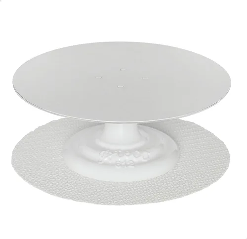 Vista 2 de Ateco 608 REVOLVING Cake Decorating soporte, 11" Ronda, apto para uso alimentario de plástico Base & parte superior, #612 - base de hierro fundido