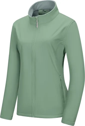 Vista 13 de 33,000ft Chaqueta impermeable Softshell para mujer, abrigo ligero con forro Verde militar