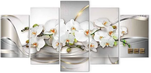 Vista 9 de Lienzo decorativo con impresión artística de diseño de orquídea de Artgeist Orquídea #01