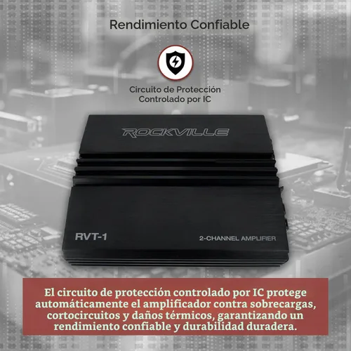 Vista 6 de Rockville RVA-M2 Amplificador de 2500 W pico/625 W CEA RMS