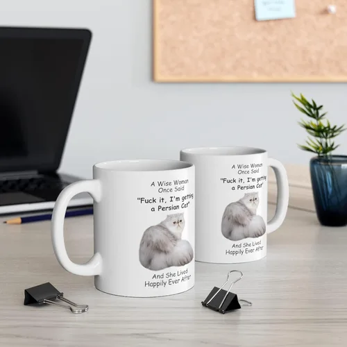 Vista 5 de Divertidos gatos persas blancos y grises regalos para mujeres, amantes de los animales, mascotas, mamá, día de la madre 2025 A Wise Woman Once Said