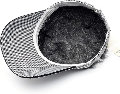 Vista 5 de Gorra de béisbol ajustable para hombre, con visera para el sol, divertida, gorra de golf falsa, color negro, Grid Gris