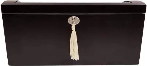 Vista 3 de Mele Co Royce - Caja de madera con tapa de cristal de bloqueo personalizada para relojes y accesorios