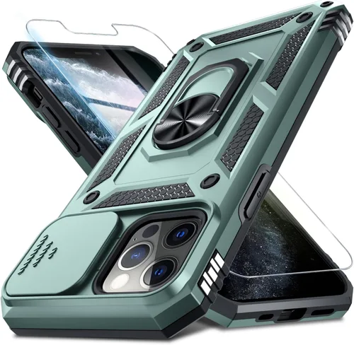 Vista 73 de Janmitta Funda para iPhone 8 Plus/7 Plus/6 Plus, Cubierta de Teléfono con Cubierta Deslizante Integrada para Lente de Cámara + Protector