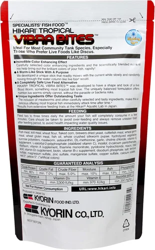 Vista 2 de Hikari HK22206 1.23 oz Vibra Bites - Alimento tropical para peces