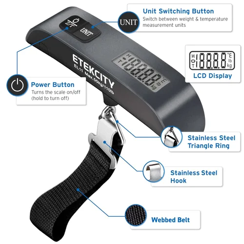 Vista 45 de Etekcity - Báscula digital de mano para equipaje