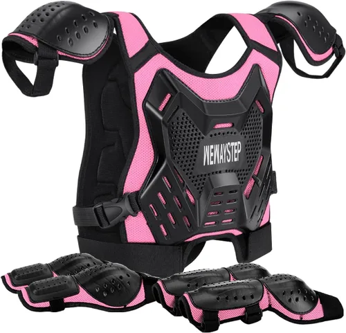 Vista 12 de Protector de Pecho para Bicicleta de Tierra para Niños - Chaleco de Armadura de Motocicleta Motocross con Rodilleras y Coderas - Traje de Protección