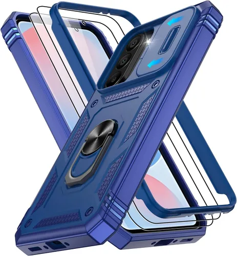 Vista 159 de Gritup Funda para Google Pixel 6 con cubierta deslizante para cámara y protector de pantalla (2 unidades), soporte de anillo giratorio 360°, funda
