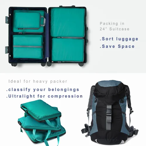 Vista 155 de BAGAIL 4 Set/6 Set Ultraligero Compresión Embalaje Cubos Organizador de Embalaje para Accesorios de Viaje Equipaje Maleta Mochila