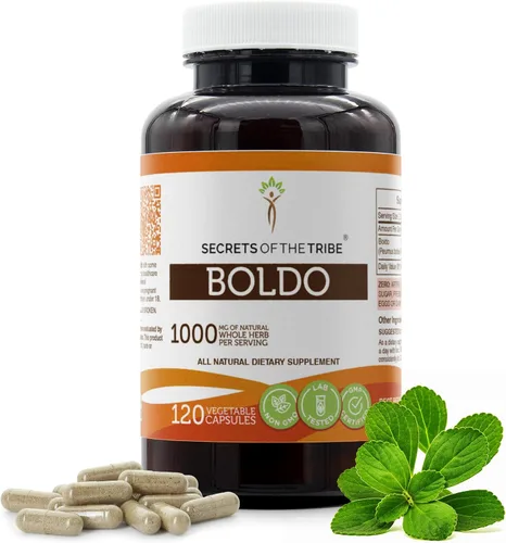 Vista 6 de Boldo 60 Cápsulas, 1000 mg, Boldo (Peumus boldus) Hoja Seca (60 Cápsulas)