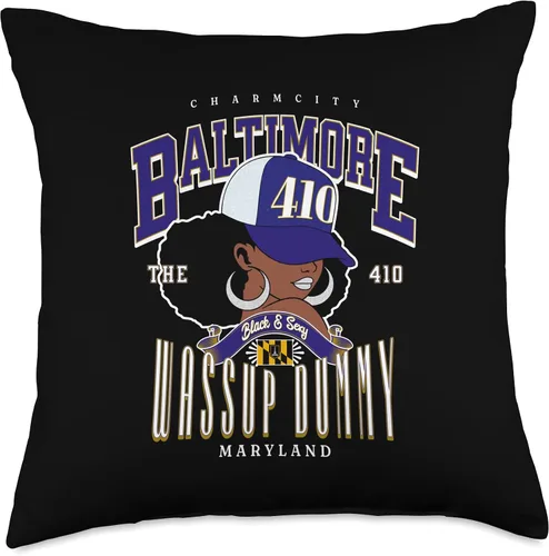 Vista 4 de Celebrate Baltimore with Afro Flair Throw Pillow