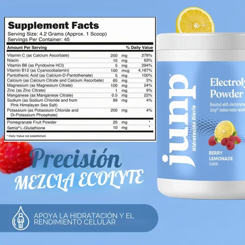 Vista 6 de JUNP Electrolitos en polvo, sin azúcar, sin carbohidratos, mezcla de electrolitos cetogénicos de limonada de bayas, electrolitos en polvo