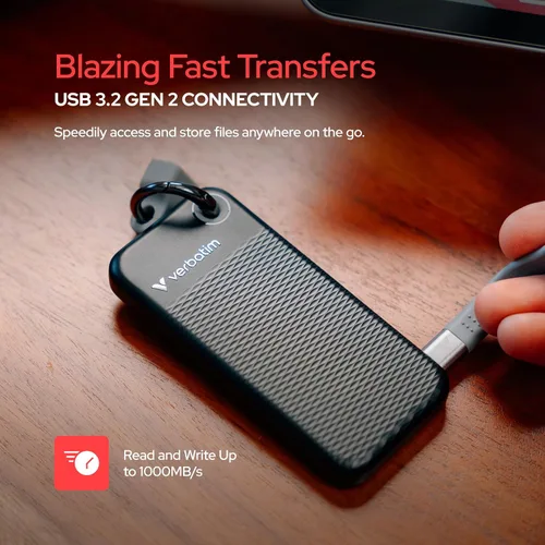 Vista 4 de Verbatim Pocket 512GB SSD externo USB 3.2 Gen 2 Hasta 1000MB/s