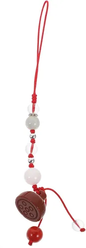 Vista 11 de Hemobllo Abalorio para teléfono – Jade Lotus Phone Charm Strap Agate Mobile Phone Pendant Decorativo Teléfono Celular Accesorios para Llavero