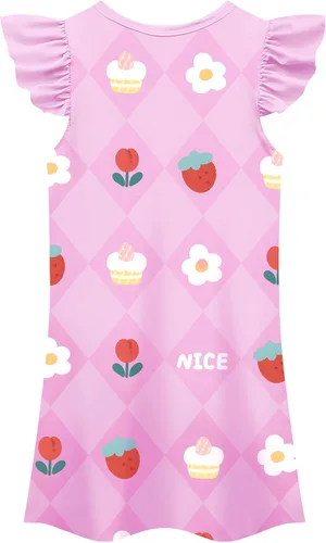 Vista 2 de Vestido casual para niños pequeños, disfraz de dibujos animados de Alicia, manga con volantes, ropa de juego para niñas, de 3 a 7 años