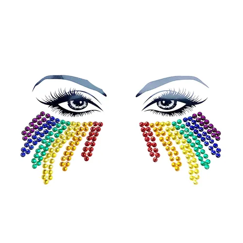 Vista 10 de Neva Nude Americana Crystal Jewel - Adhesivo de cristal para la cara, gemas para carnavales, Halloween, festivales, raves y fiestas, adhesivo