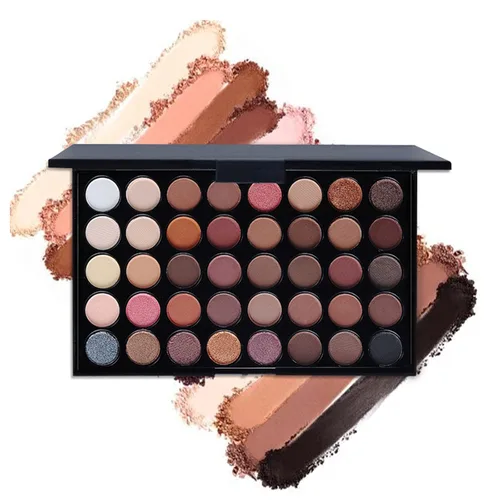 Vista 4 de Pure Vie Kit de maquillaje todo en uno para vacaciones, set de regalo cosmético esencial para principiantes que incluye paleta de sombras de ojos