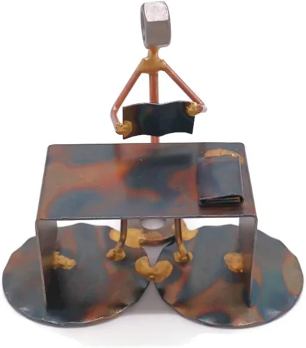 Vista 5 de Figura de arte de metal coleccionable de hombre maestro, accesorios de escritorio, trofeo, regalo de jefe, decoración de oficina, profesional