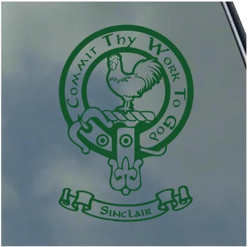 Vista 6 de Sinclair Scottish Clan - Calcomanía de vinilo con opción de bandera, diseño de tartán