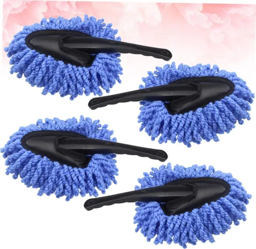 Vista 8 de Cepillo de cera para coche, cepillo para polvo, limpiador interior de coche, mango ergonómico, 4