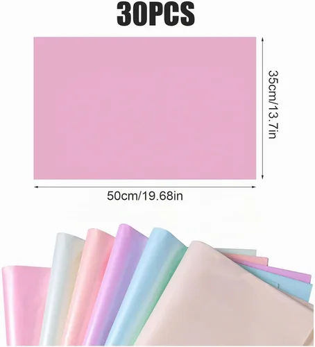 Vista 2 de KINBOM 30 hojas de papel de seda metálico de 19.7 x 13.8 pulgadas