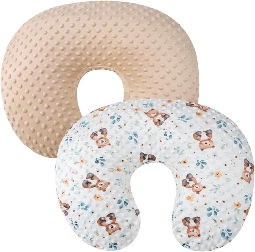 Vista 12 de Set de fundas para almohada de lactancia Dot 2 piezas, fundas ultra suaves compatibles con almohada Boppy, almohada estándar para bebé niño niña