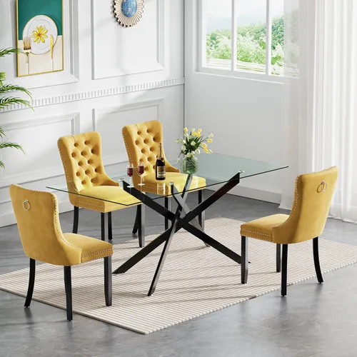 Vista 35 de Juego de mesa de comedor de cristal plateado moderno de 47 pulgadas para 2, juego de mesa de comedor de cocina redonda de 3 piezas con patas