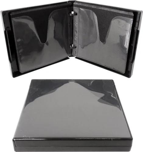Vista 2 de (10) Negro Capacidad de 12 discos CD DVD 2-Ring Álbum Wallet Book #CDBR2412BK