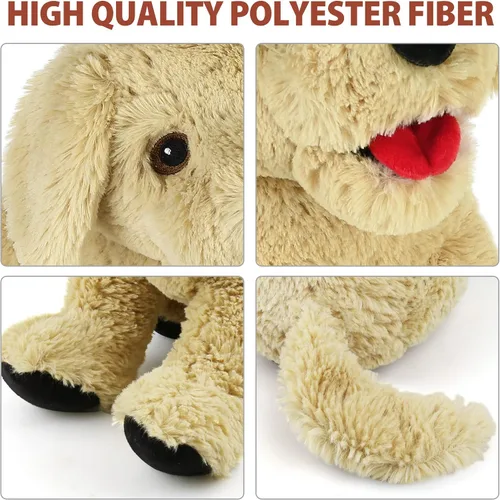 Vista 5 de LotFancy Animales de peluche de perros, 12 pulgadas, tiernos animales de peluche Golden Retriever, juguete de peluche de cachorro sentado, regalo