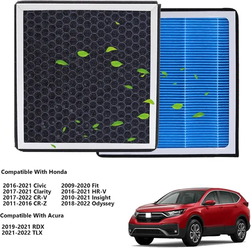Vista 7 de Filtro de aire de cabina CF11182 con carbón activado para Honda Civic, Clarity, CR-V CRV, CR-Z CRZ, Fit, HR-V HRV, Insight, Odyssey y Acura RDX, TLX