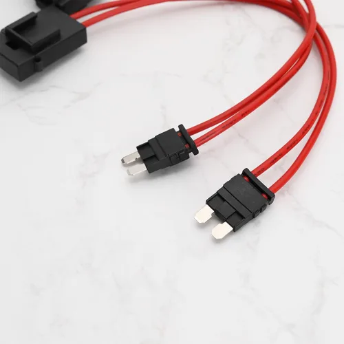 Vista 6 de 2 conectores de portafusibles de automóvil de 32 V, 20 amperios, 16 AWG, extensión de cable resistente, conector de soporte de fusible medio