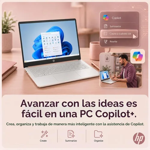 Vista 6 de HP Laptop para negocios y hogar, 8 GB de RAM, procesador Intel, Microsoft Office 365 1 año, SSD de 64 GB, Windows 11 Home Sin mouse, respuesta