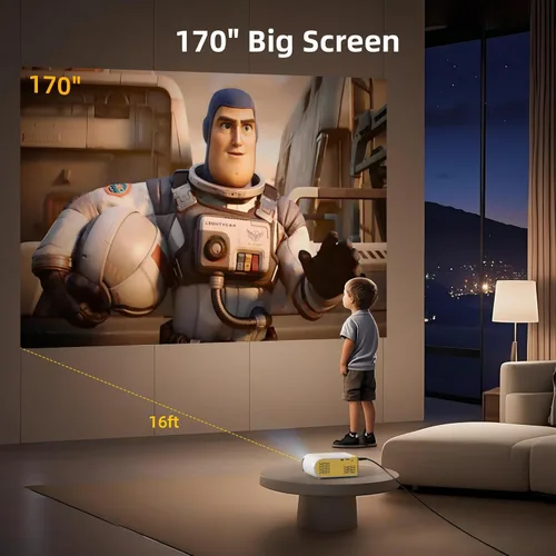 Vista 13 de KSAN Mini Proyector, Proyector con WiFi y Bluetooth, Proyector de Película con Soporte 1080P y Altavoz Integrado, Compatible con Smartphone, HDMI