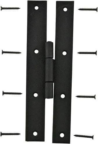 Vista 3 de Renovators Supply Manufacturing H - Bisagras de gabinete de cocina de hierro forjado negro de 7 pulgadas con tornillos