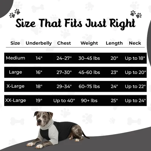 Vista 2 de Tooth & Honey Camisa para perros grandes, transpirable, de algodón y elastano, con cobertura completa debajo del vientre, para aliviar alergias