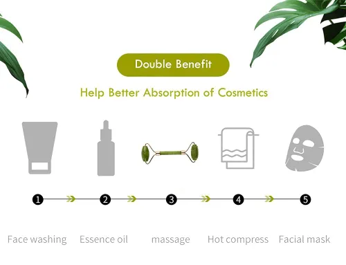Vista 6 de Rodillos de jade para belleza facial y masaje de ojos, masajeador facial para arrugas antienvejecimiento y rejuvenecimiento de la piel, rodillo