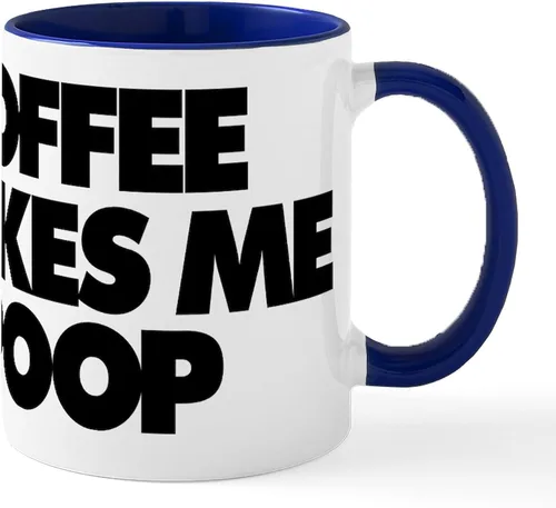 Vista 30 de CafePress Time To Poop Mugs Taza de café de cerámica de 11 oz (11.0 fl oz)