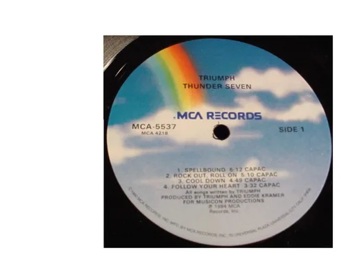 Vista 4 de Triumph - Thunder Seven - MCA Records - MCA-5537