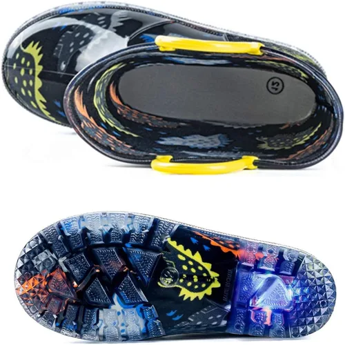 Vista 5 de HugRain - Botas de lluvia con luces para niños pequeños