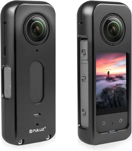 Vista 3 de PULUZ Funda protectora de metal para Insta360 X3 + protector de lente de silicona a prueba de golpes, anticaída, protección completa para carcasa